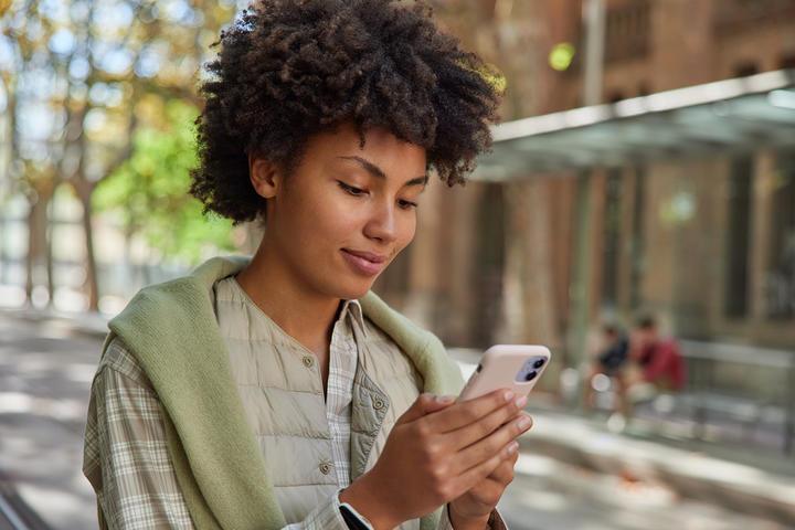 Woman on smart phone